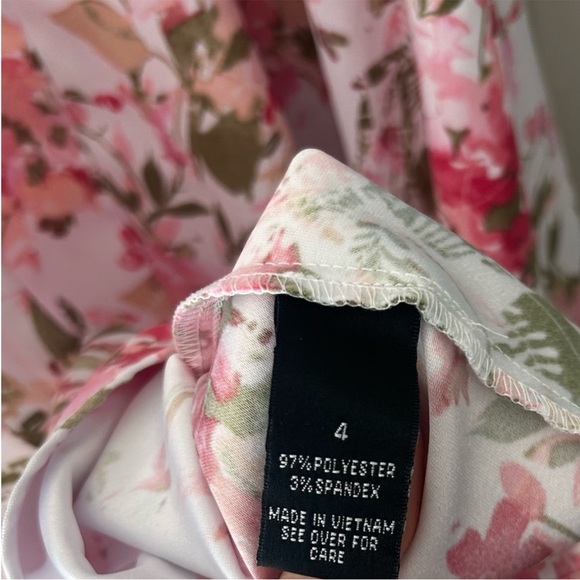 Alyx Size 4 Floral Dress with Pink and Green Accents and Belt - Picture 3 of 8